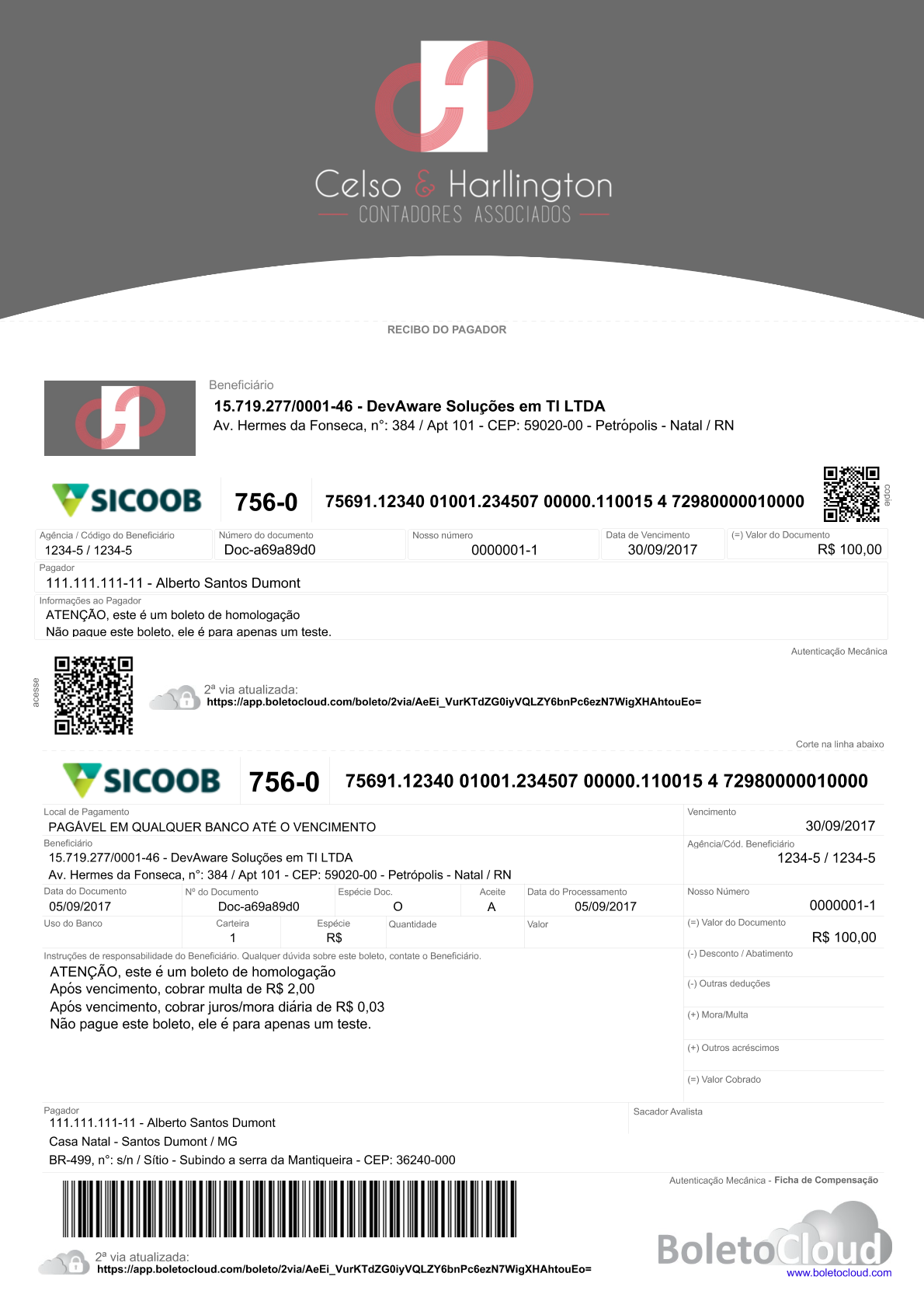 Exemplo 10 de boleto personalizado