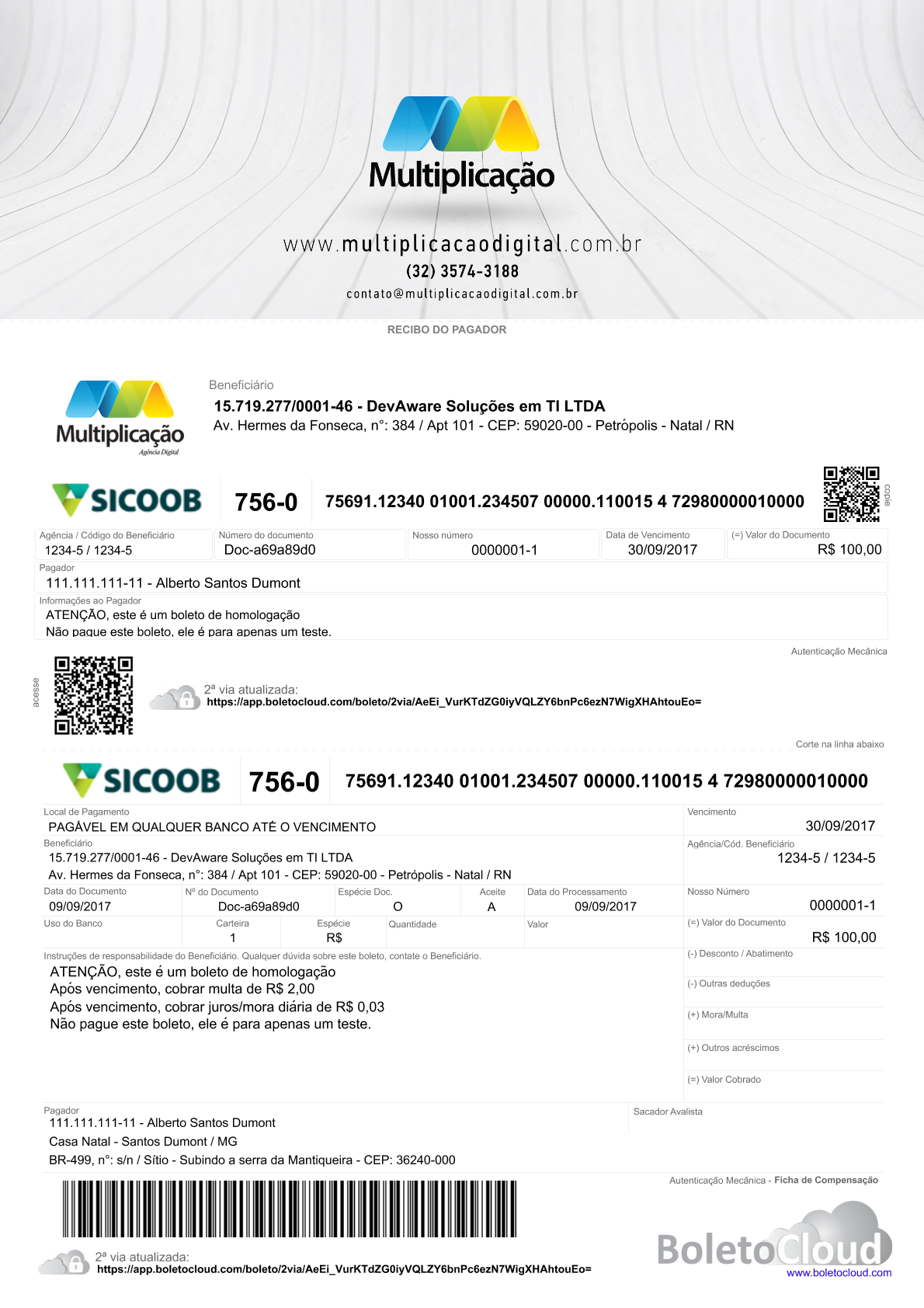 Exemplo 28 de boleto personalizado