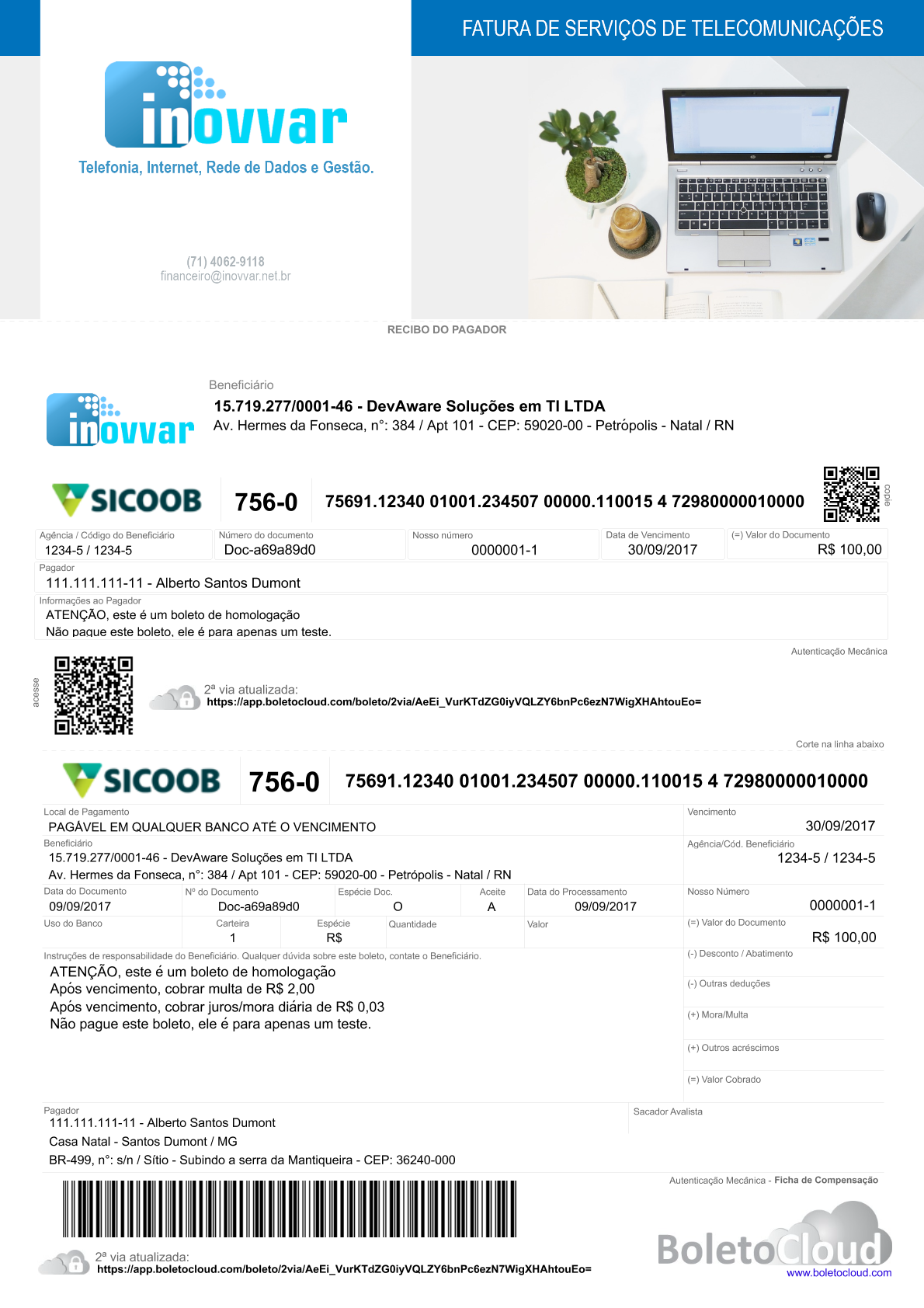 Exemplo 29 de boleto personalizado