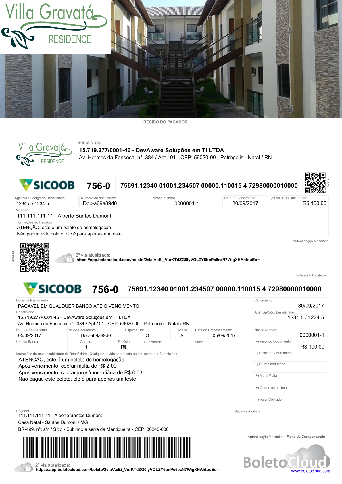 Exemplo 8 de boleto personalizado